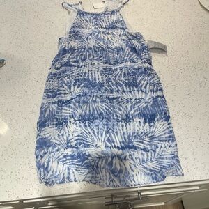 Blue floral halter dress